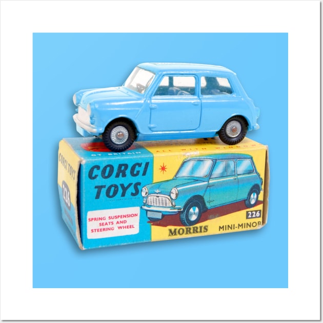 BLUE MORRIS MINOR TOY CAR Wall Art by Throwback Motors